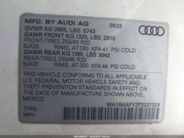 2023 AUDI SQ5 WA1B4AFY2P2031324 Photo 8