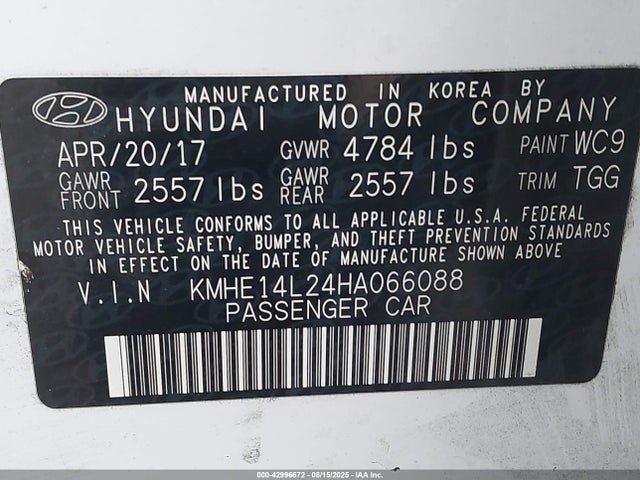 KMHE14L24HA066088 Hyundai SONATA PLUG-IN HYBRID