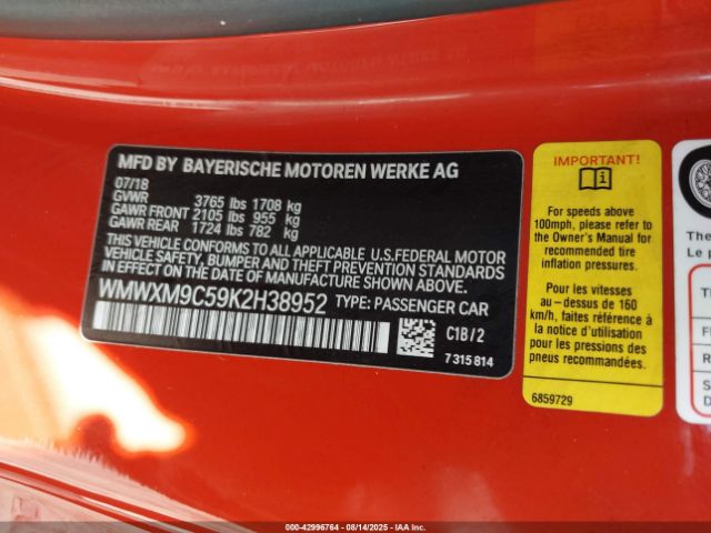 2019 MINI HARDTOP WMWXM9C59K2H38952 Photo 8