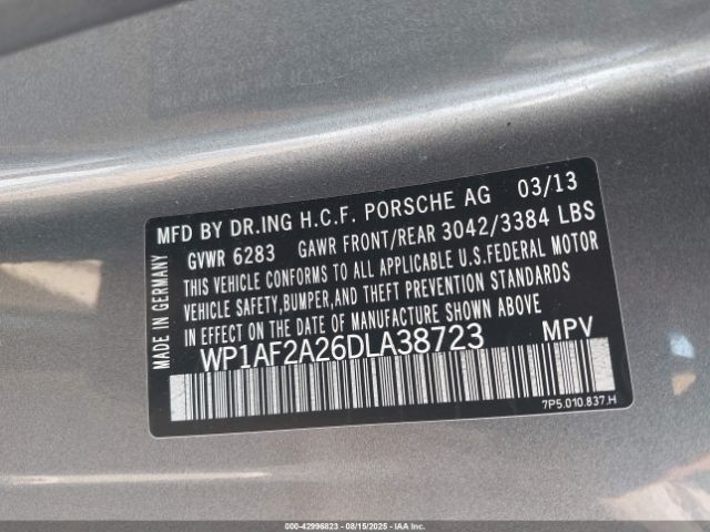 2013 PORSCHE CAYENNE WP1AF2A26DLA38723 Photo 8