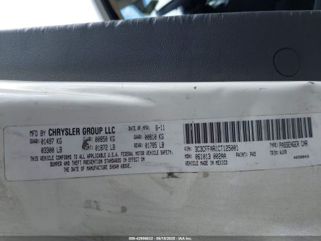 2012 FIAT 500 3C3CFFAR1CT125001 Photo 8