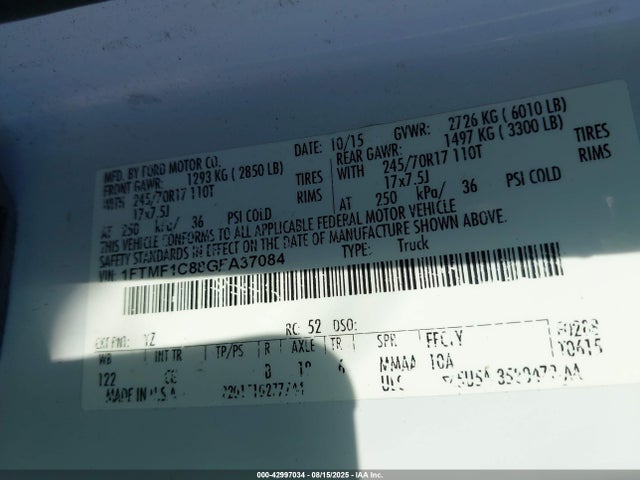 Ford 2016 2016 1FTMF1C88GFA37084 Image 9