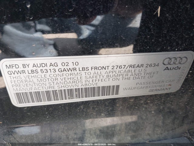 2010 AUDI A6 WAUFGAFBXAN063161 Photo 8
