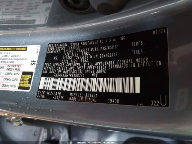 7MUAAABG1RV108371 Toyota m20a-fks