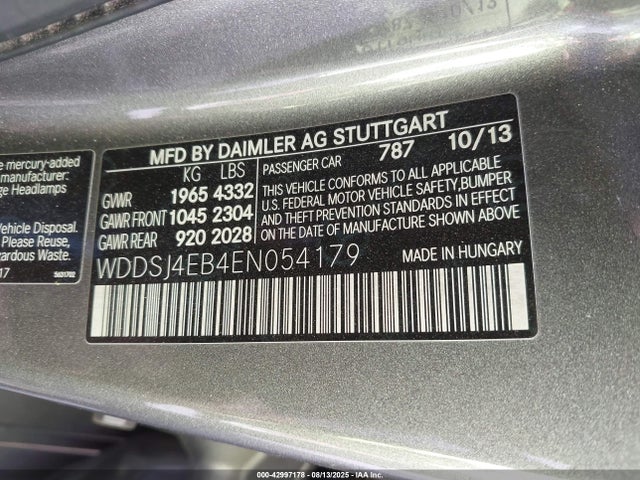 Mercedes-Benz 2014 2014 WDDSJ4EB4EN054179 Image 9
