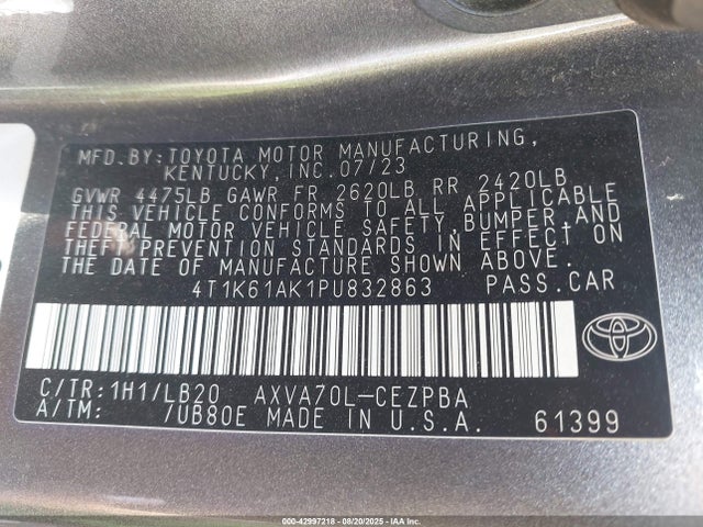 4T1K61AK1PU832863 Toyota a25a-fks