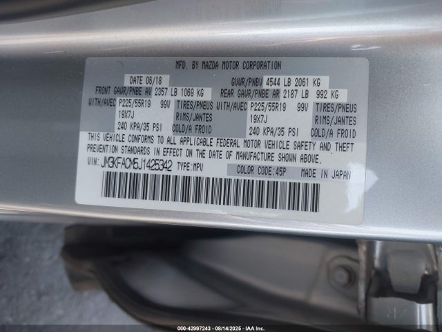 Mazda py cylinder deactivation 2018 JM3KFACM5J1425342 Image 9