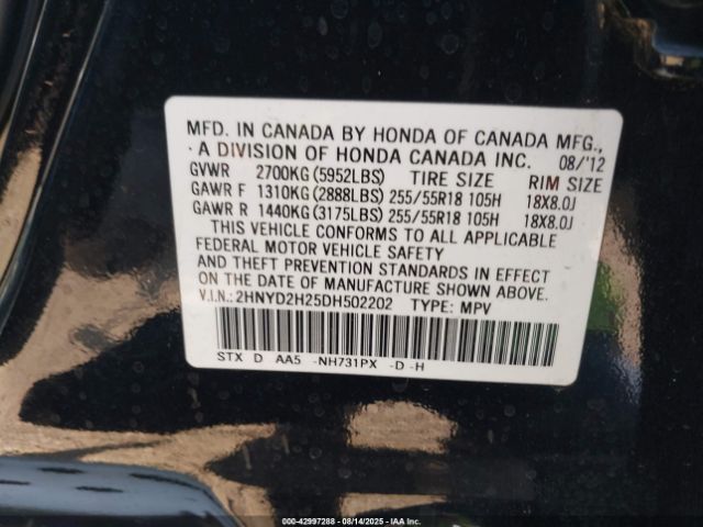 2013 ACURA MDX 2HNYD2H25DH502202 Photo 8
