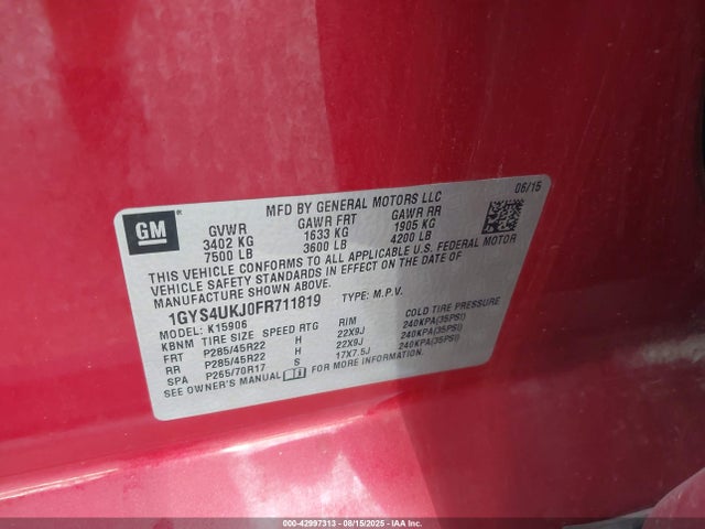 2015 CADILLAC ESCALADE ESV 1GYS4UKJ0FR711819 Photo 8