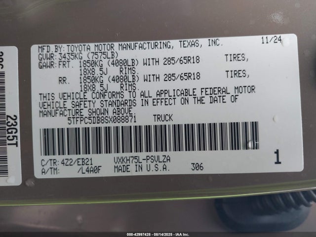 Toyota v35a-fts 2025 5TFPC5DB8SX088871 Image 9