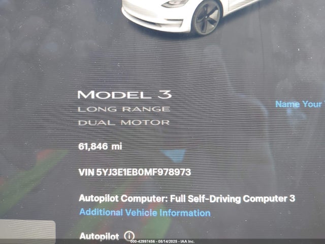 2021 TESLA MODEL 3 5YJ3E1EB0MF978973 Photo 6