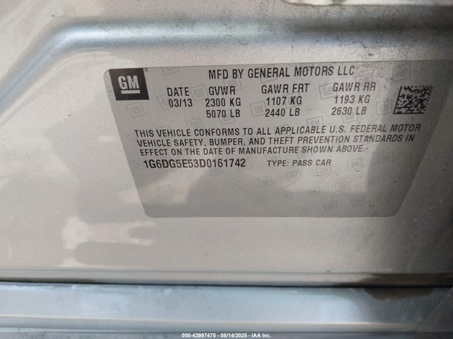 2013 CADILLAC CTS 1G6DG5E53D0161742 Photo 8