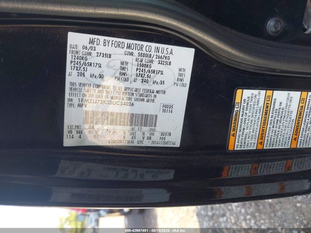 2003 FORD EXPLORER 1FMZU73K33UC54036 Photo 8