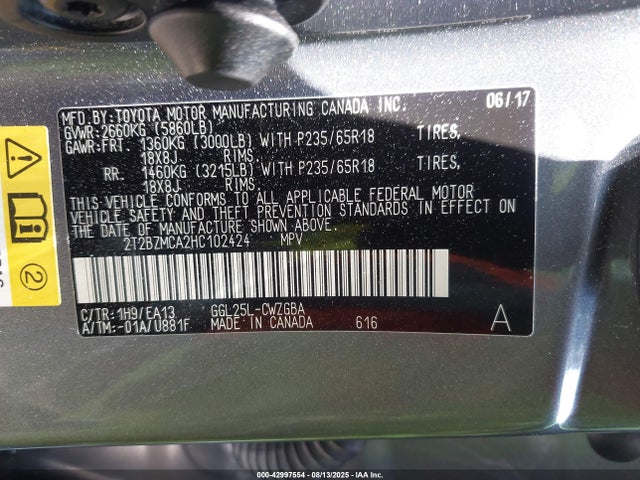Lexus RX 2017 2T2BZMCA2HC102424 Image 9