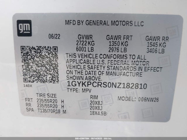 2022 CADILLAC XT6 1GYKPCRS0NZ182810 Photo 8