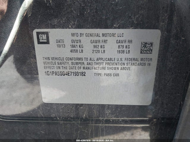 Chevrolet lwe 2014 1G1PA5SG4E7193182 Image 9