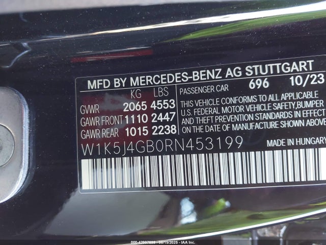 W1K5J4GB0RN453199 Mercedes-Benz m260