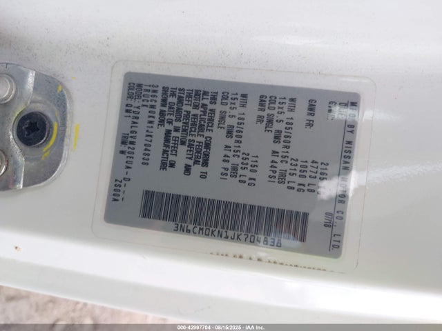 Nissan NV200 SV 2018 3N6CM0KN1JK704838 Image 9