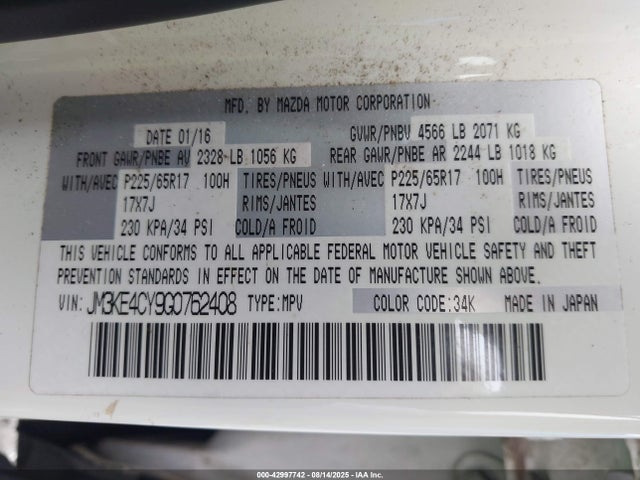 Mazda py 2016 JM3KE4CY9G0762408 Image 9