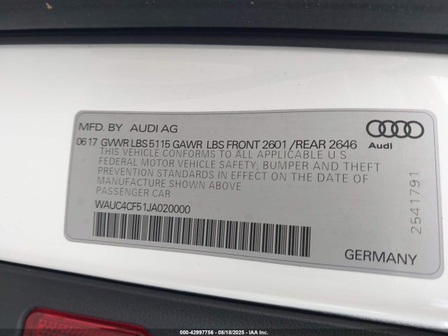2018 AUDI S5 WAUC4CF51JA020000 Photo 8