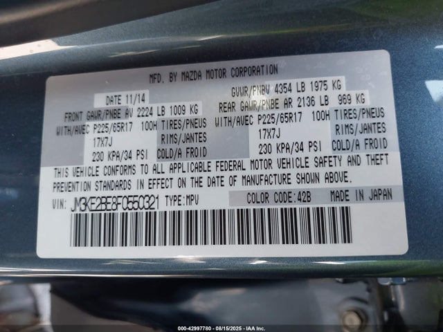 Mazda pe 2015 JM3KE2BE8F0550321 Image 9