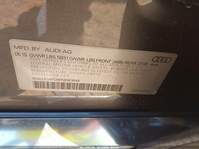 2015 AUDI A8 L WAU3GAFDXFN040846 Photo 8