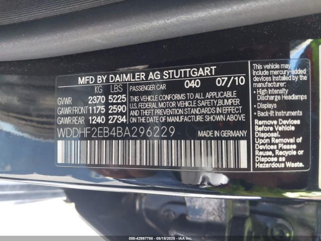 2011 MERCEDES-BENZ E 350 BLUETEC WDDHF2EB4BA296229 Photo 8