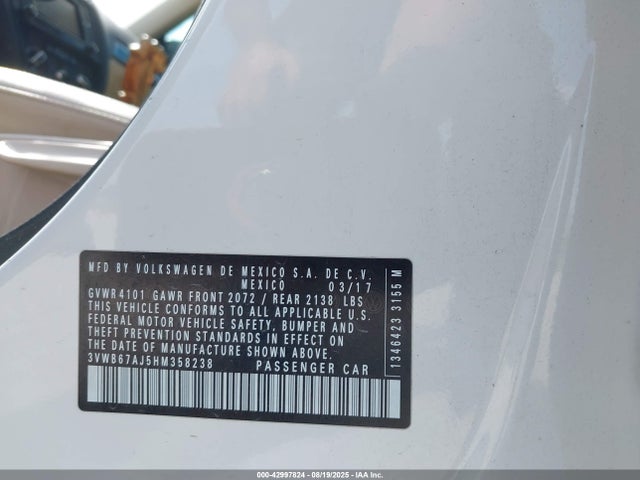 3VWB67AJ5HM358238 Volkswagen 1.4 tsi