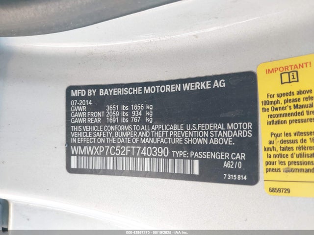 2015 MINI HARDTOP WMWXP7C52FT740390 Photo 8