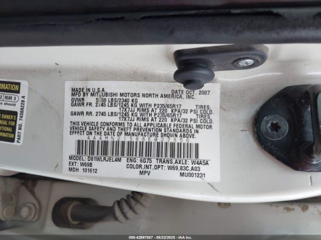 2008 MITSUBISHI ENDEAVOR 4A4MN21S88E027856 Photo 8