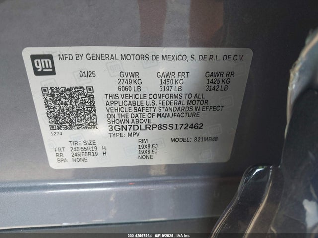 Chevrolet x0b+ec3 2025 3GN7DLRP8SS172462 Image 9