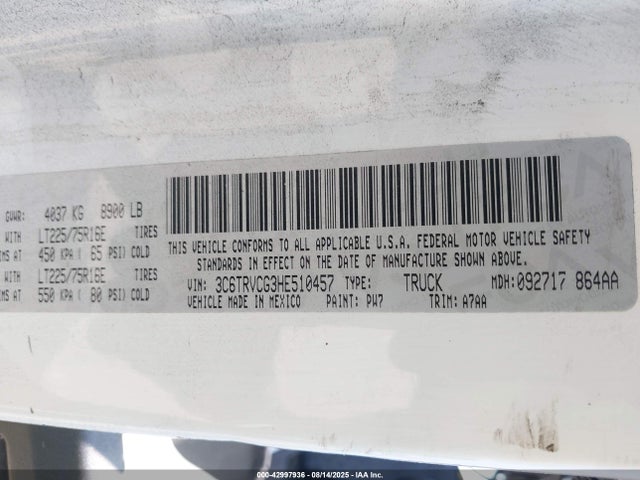 3C6TRVCG3HE510457 RAM Promaster 2500