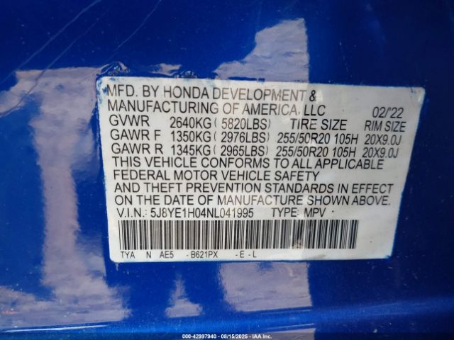 2022 ACURA MDX 5J8YE1H04NL041995 Photo 8