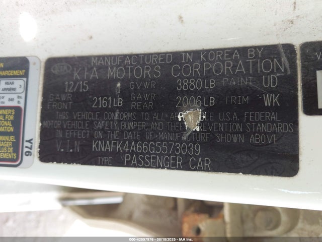 KNAFK4A66G5573039 KIA mpi nu