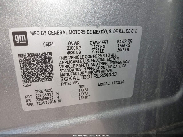 3GKALTEG1RL354343 GMC lsd