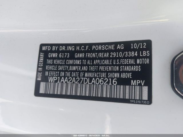 2013 PORSCHE CAYENNE WP1AA2A27DLA06216 Photo 8