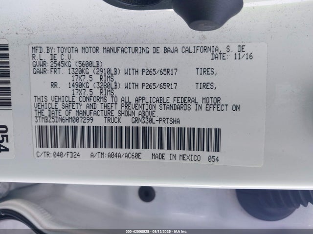 Toyota 2gr-fks 2017 3TMBZ5DN6HM007299 Image 9