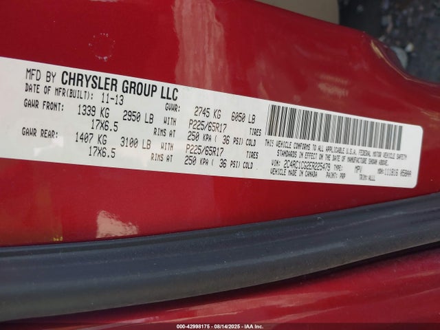 Chrysler 2014 2014 2C4RC1CG2ER225479 Image 9