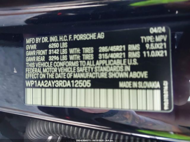 2024 PORSCHE CAYENNE WP1AA2AY3RDA12505 Photo 8