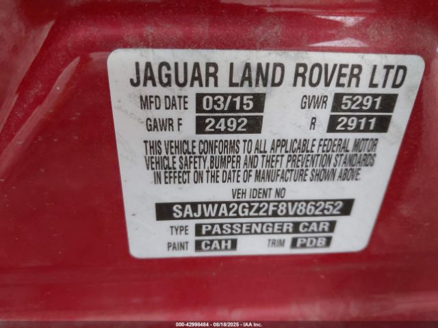 2015 JAGUAR XJ SAJWA2GZ2F8V86252 Photo 8