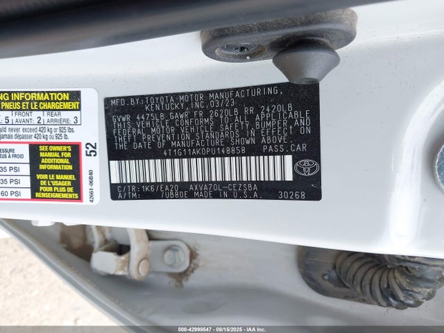 4T1G11AK0PU148858 Toyota a25a-fks