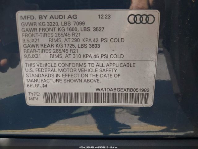 2024 AUDI Q8 E-TRON WA1DABGEXRB051982 Photo 8