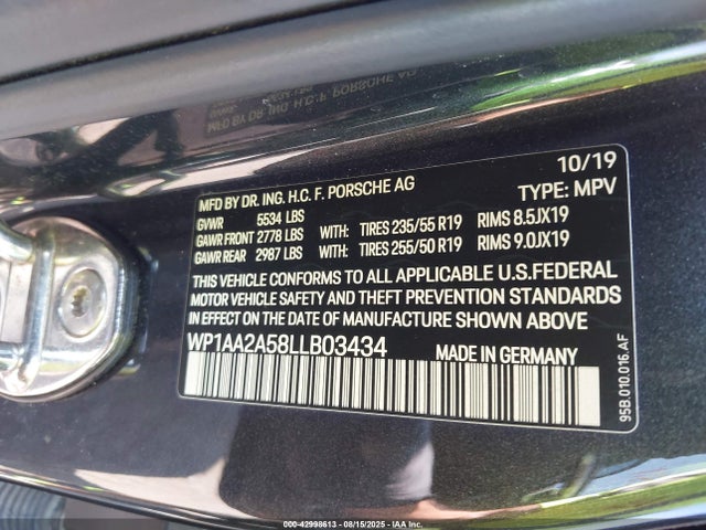 2020 PORSCHE MACAN WP1AA2A58LLB03434 Photo 8