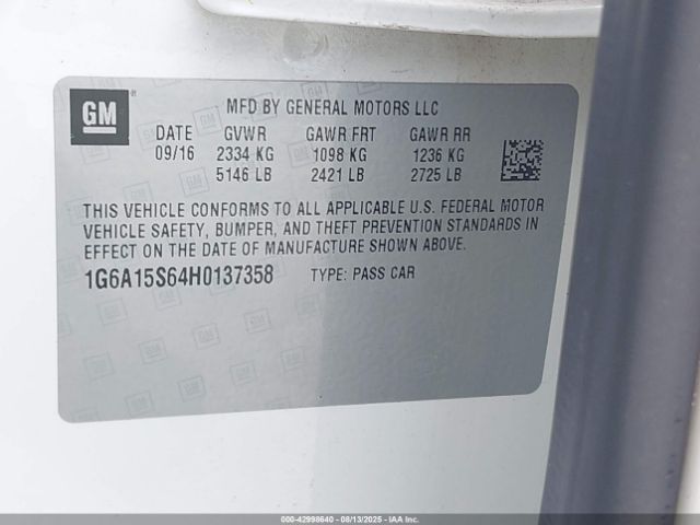 2017 CADILLAC CTS-V 1G6A15S64H0137358 Photo 8