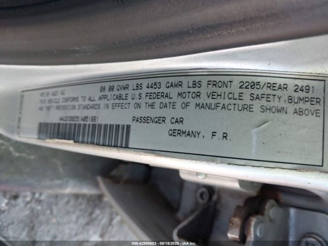 2001 AUDI A4 WAUDC68D51A051991 Photo 8