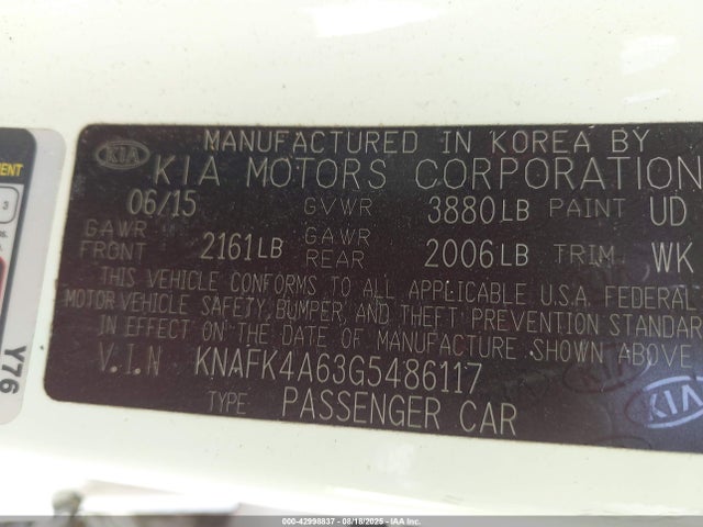 KIA mpi nu 2016 KNAFK4A63G5486117 Image 9
