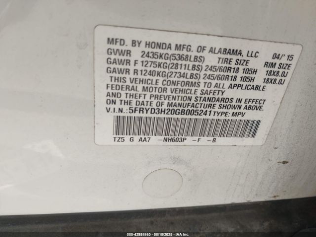 2016 ACURA MDX 5FRYD3H20GB005241 Photo 8