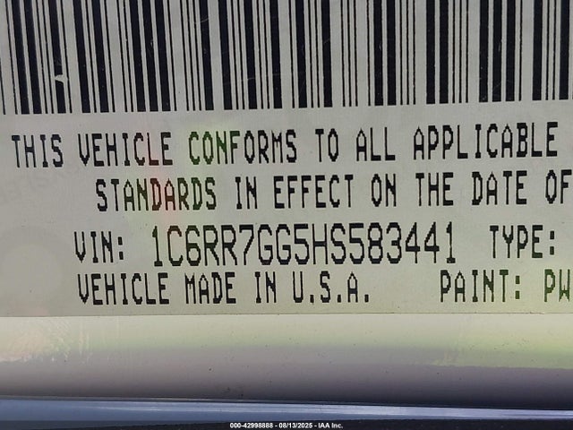 1C6RR7GG5HS583441 RAM 1500