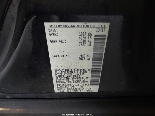 1N4AL3AP8JC127481 Nissan Altima