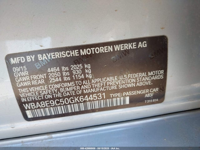 WBA8E9C50GK644531 BMW 328I